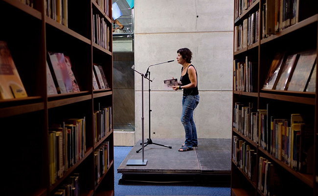 Empar Moliner, en l'acte del centenari de la Biblioteca. Foto: Martí Albesa.