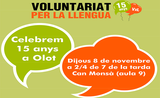 15 anys del Voluntariat per la Llengua.