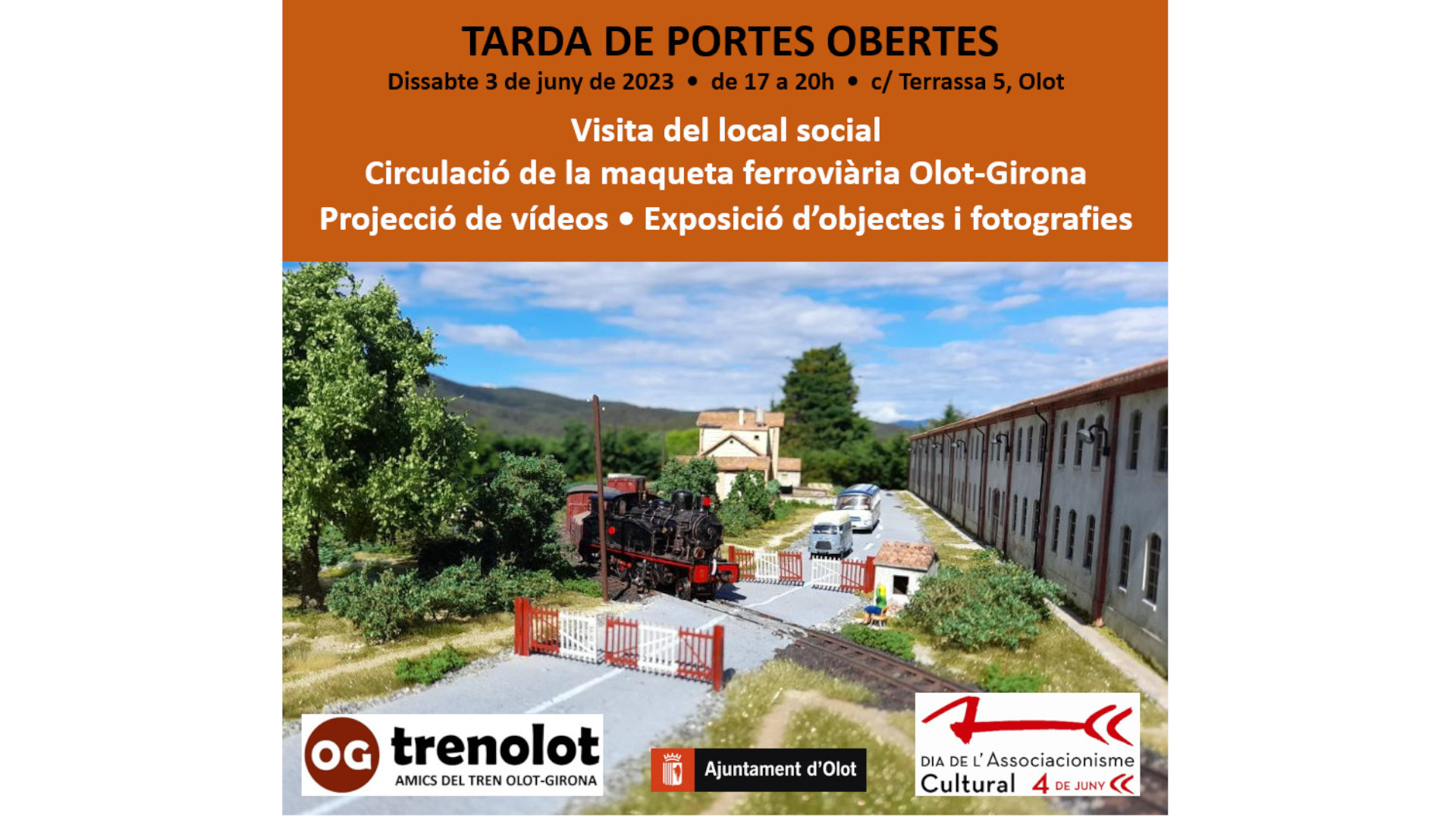 Tarda de portes obertes al local social dels Amics del Tren Olot-Girona