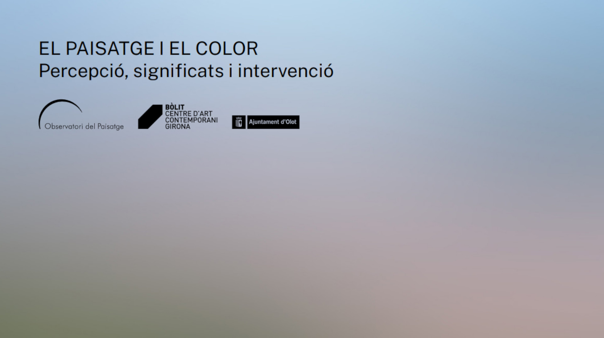 Jornada ‘El paisatge i el color. Percepció, significats i intervenció’