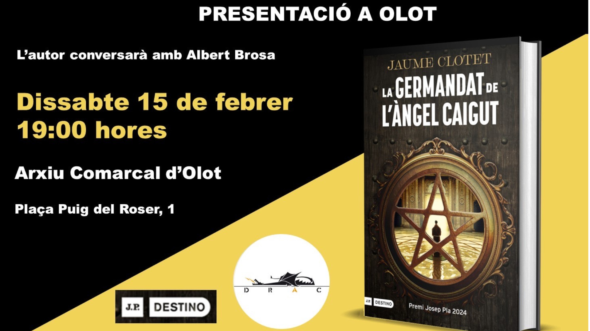 Presentació del llibre “La Germandat de l’Àngel Caigut” de Jaume Clotet