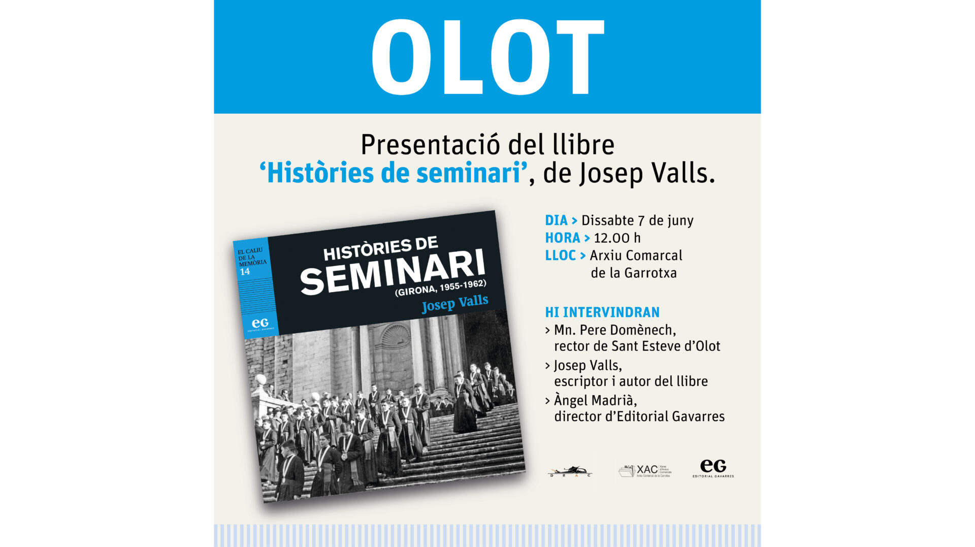 Presentació del llibre “Històries de seminari”, de Josep Valls