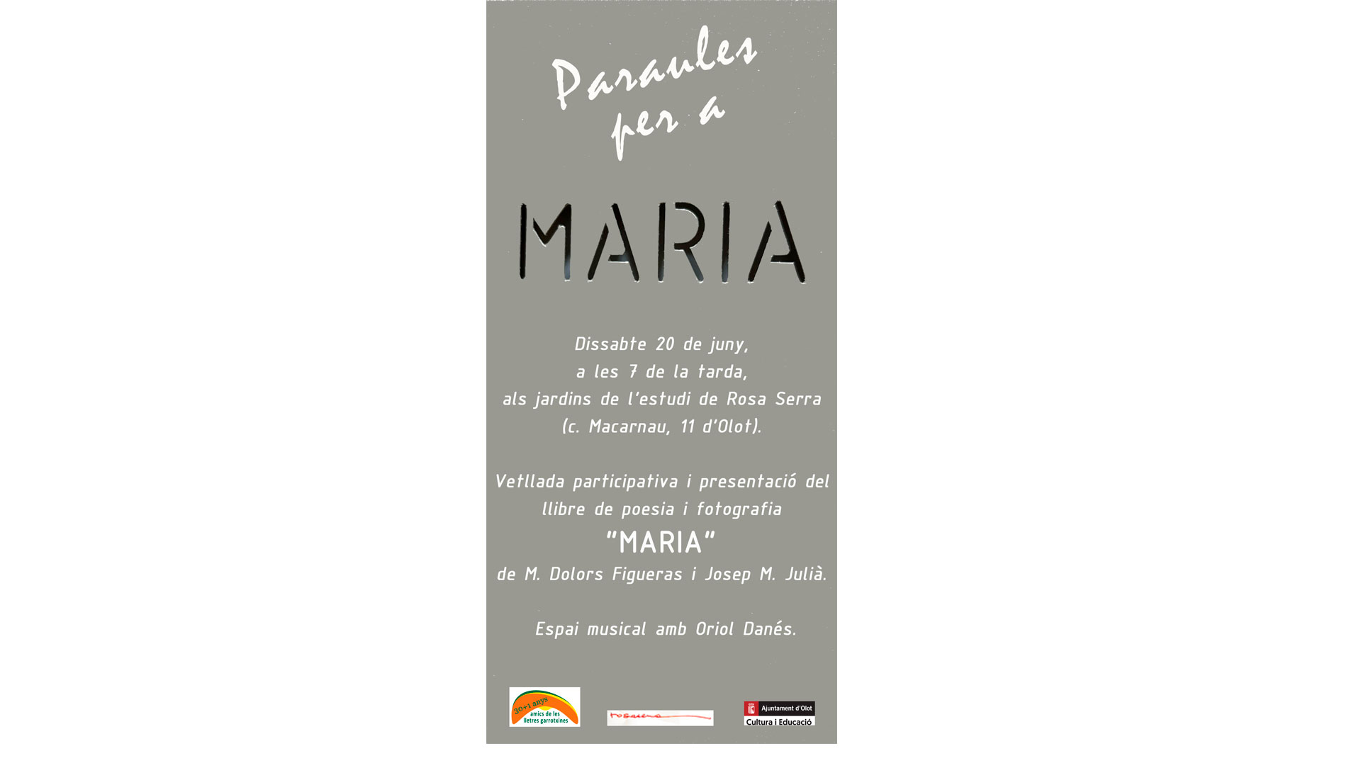 Presentació del llibre 'Paraules per a Maria'